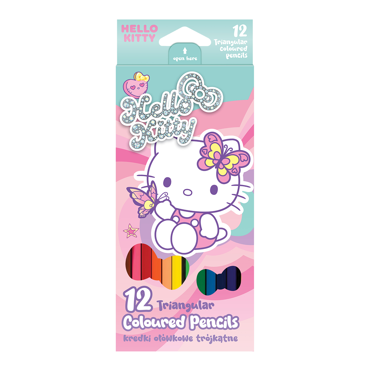 Kredki trójkątne Colorino Hello Kitty - 12 kolorów