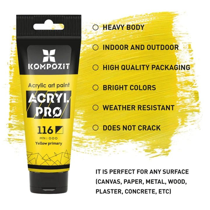 ACRYL PRO PROFESSIONAL Zestaw farb akrylowych 12x75 ml | Artmie