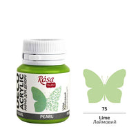 Akrylowa farba dekoracyjna perłowa ROSA TALENT 20 ml – 75 Limonkowy