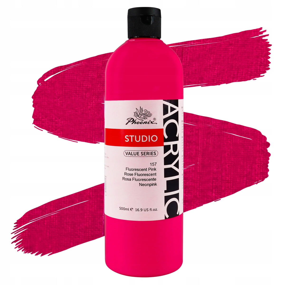 Farba akrylowa fluorescencyjna Phoenix 157 różowa 500 ml