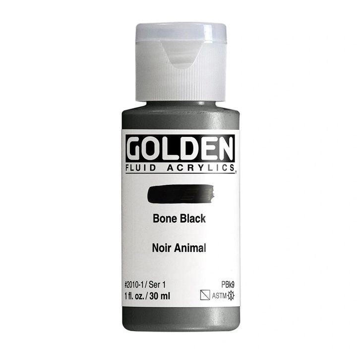 Farba akrylowa GOLDEN Fluid 118 ml – 2010 bone czarna