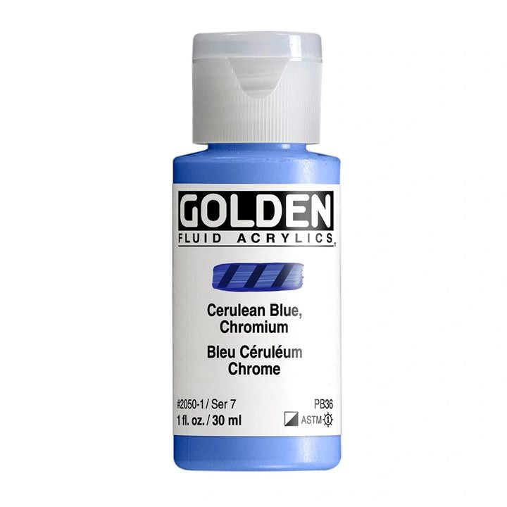 Farba akrylowa GOLDEN Fluid 118 ml – 2050 chromowa niebieska cerulean