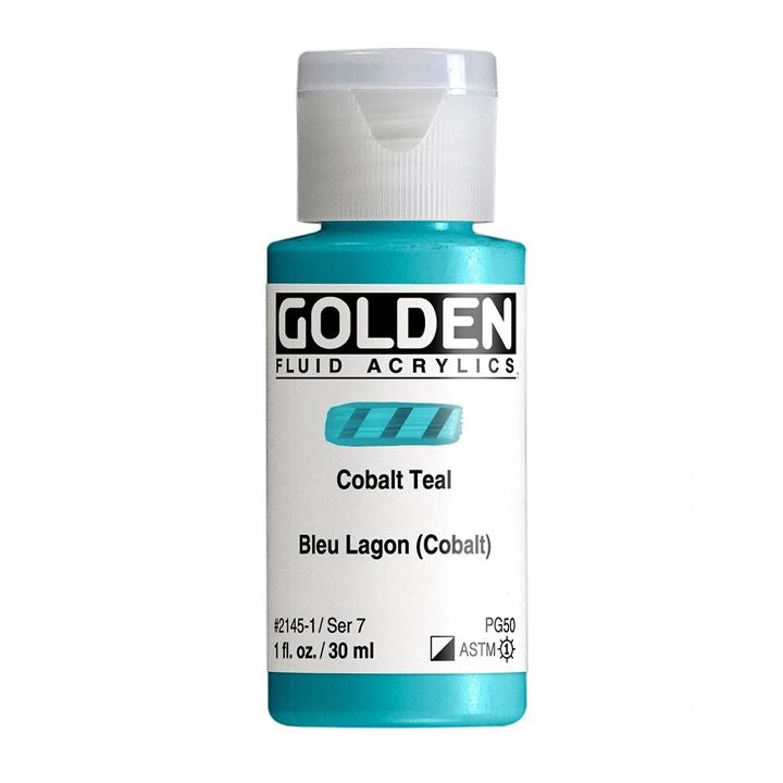 Farba akrylowa GOLDEN Fluid 118 ml – 2145 niebiesko-zielony kobaltowy