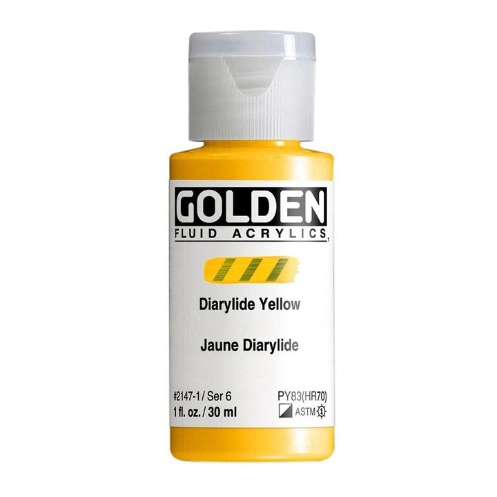 Farba akrylowa GOLDEN Fluid 118 ml – 2147 żółta pigmentowa