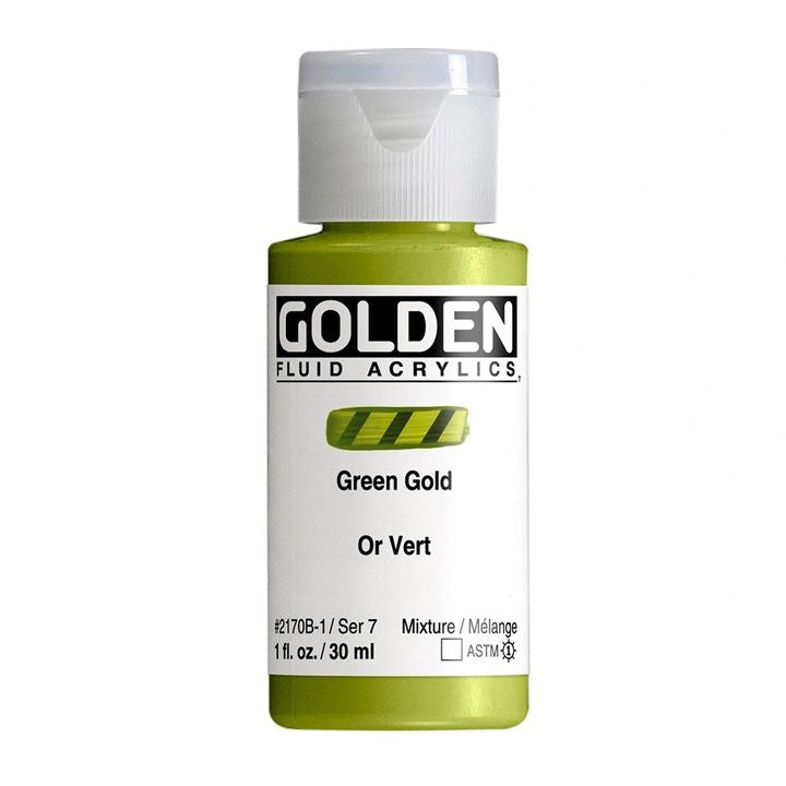 Farba akrylowa GOLDEN Fluid 118 ml – 2170 zielono złota