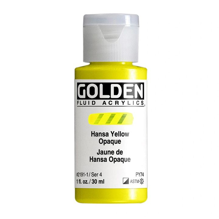 Farba akrylowa GOLDEN Fluid 118 ml – 2191 żółcień hansa nieprzezroczysta