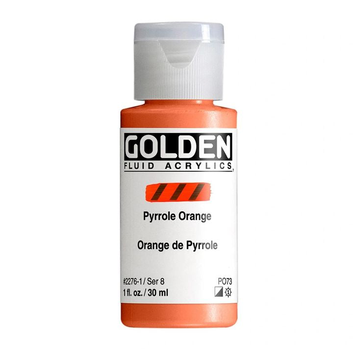 Farba akrylowa GOLDEN Fluid 118 ml – 2276 pyrrole pomarańczowa