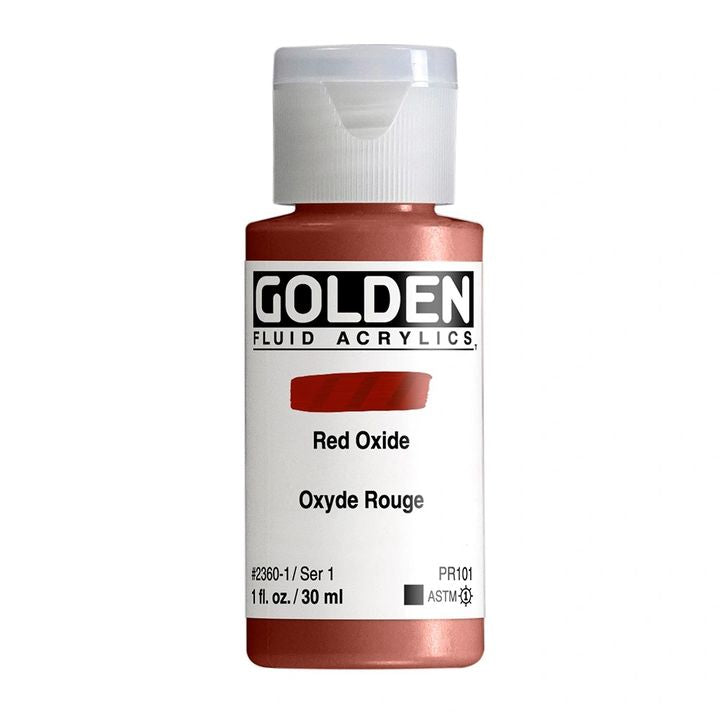 Farba akrylowa GOLDEN Fluid 118 ml – 2360 czerwona tlenkowa