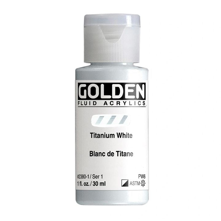 Farba akrylowa GOLDEN Fluid 118 ml – 2380 biel tytanowa