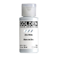 Farba akrylowa GOLDEN Fluid 118 ml – 2415 biel cynkowa