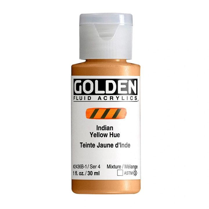 Farba akrylowa GOLDEN Fluid 118 ml – 2436 indyjski żółty odcień