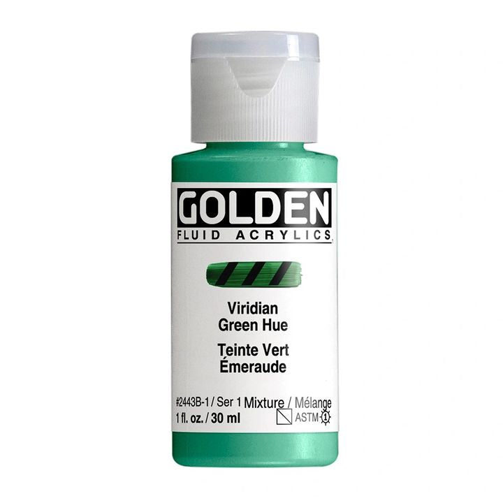 Farba akrylowa GOLDEN Fluid 118 ml – 2443 zieleń viridianowa odcień