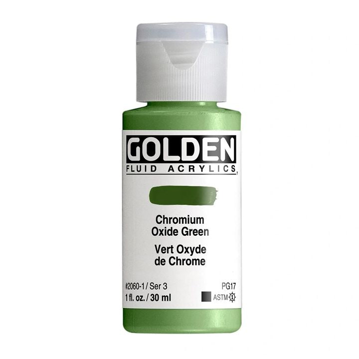 Farba akrylowa GOLDEN Fluid 30 ml – 2060 chróm oxid zielona