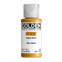 Farba akrylowa GOLDEN Fluid 30 ml – 2407 żółty ochrowy