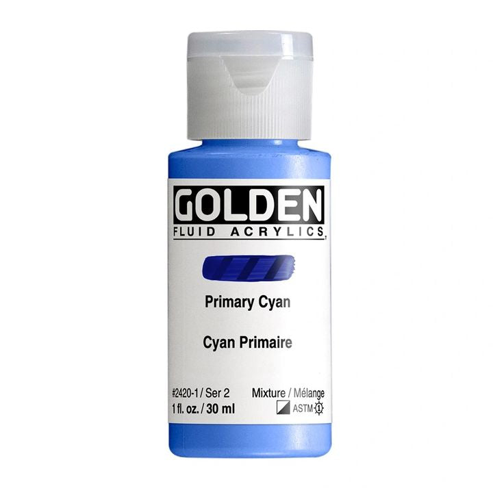 Farba akrylowa GOLDEN Fluid 30 ml – 2420 cyjanowy