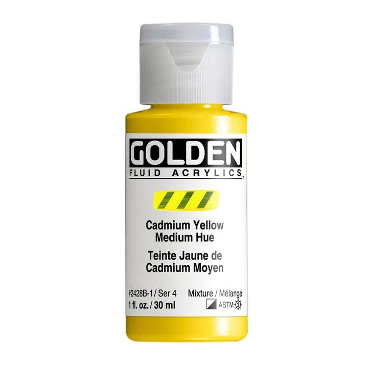 Farba akrylowa GOLDEN Fluid 30 ml – 2428 kadmowy średni żółty odcień