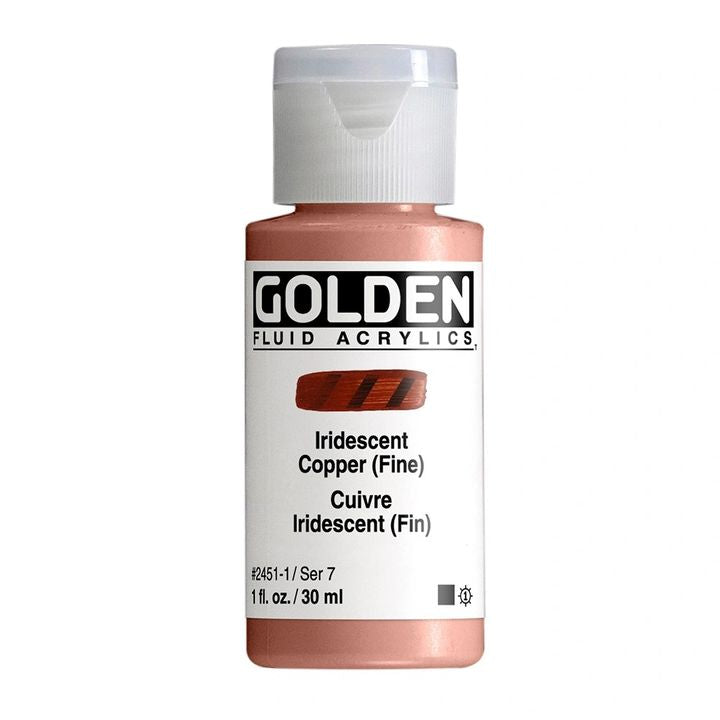 Farba akrylowa GOLDEN Fluid Iridescent 118 ml – 2451 miedziany