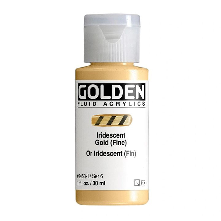 Farba akrylowa GOLDEN Fluid Iridescent 118 ml – 2453 złota