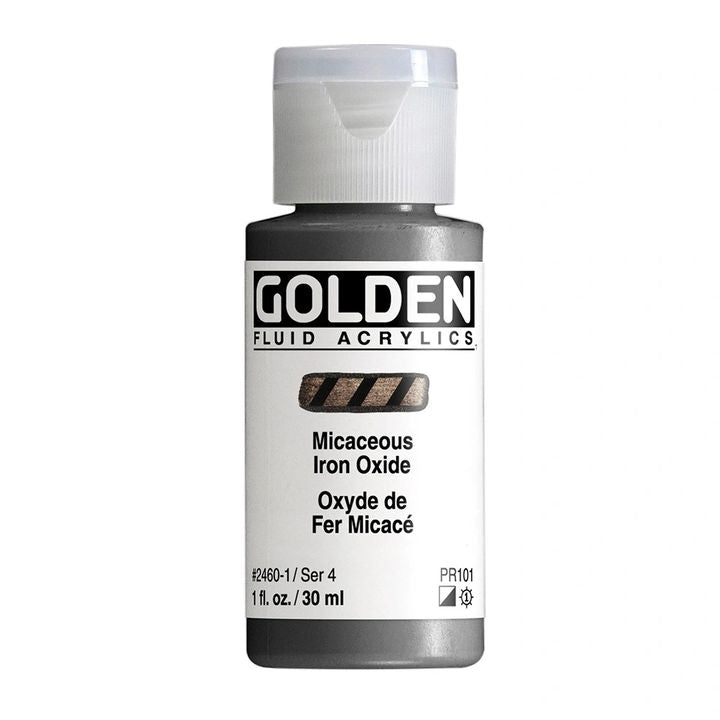 Farba akrylowa GOLDEN Fluid Iridescent 118 ml – 2460 tlenek żelaza mikowy