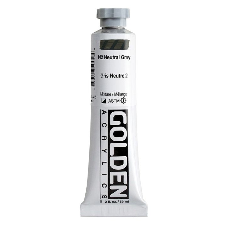Farba akrylowa GOLDEN Heavy Body 148 ml – 1442 neutralna szara N2