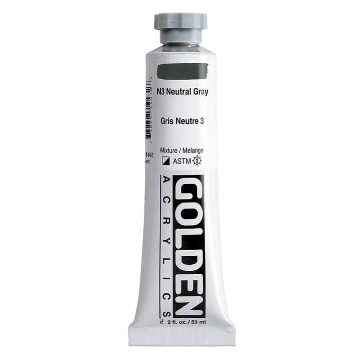 Farba akrylowa GOLDEN Heavy Body 148 ml – 1443 neutralna szara N3