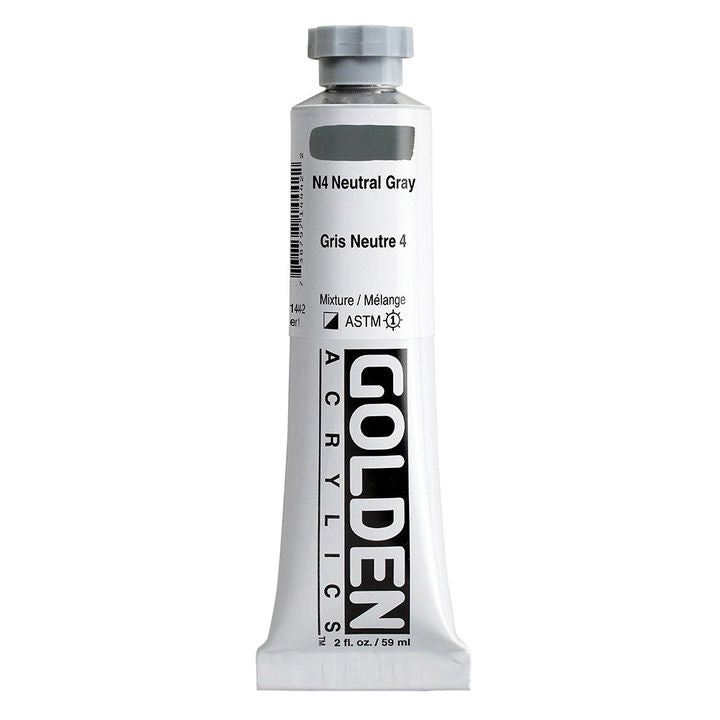 Farba akrylowa GOLDEN Heavy Body 148 ml – 1444 neutralna szara N4