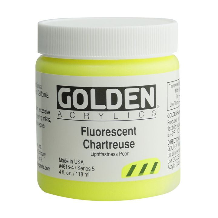 Farba akrylowa GOLDEN Heavy Body Fluorescent 118 ml – 4615 chartreuse żółta