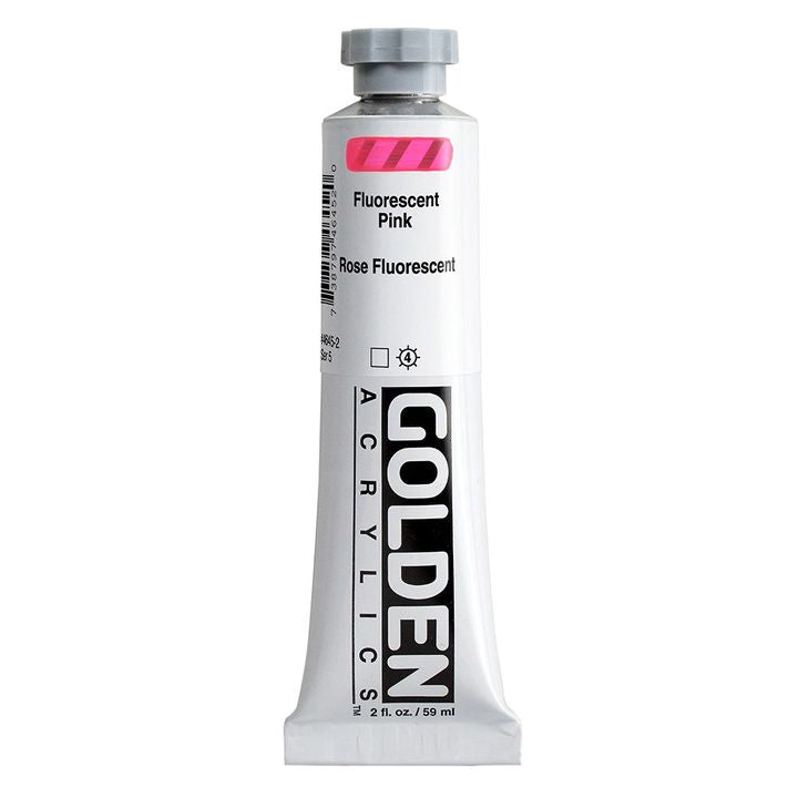 Farba akrylowa GOLDEN Heavy Body Fluorescent 59 ml – 4645 różowa