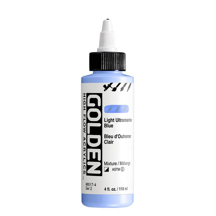 Farba akrylowa GOLDEN High Flow 118 ml – 8517 jasny ultramarynowy niebieski