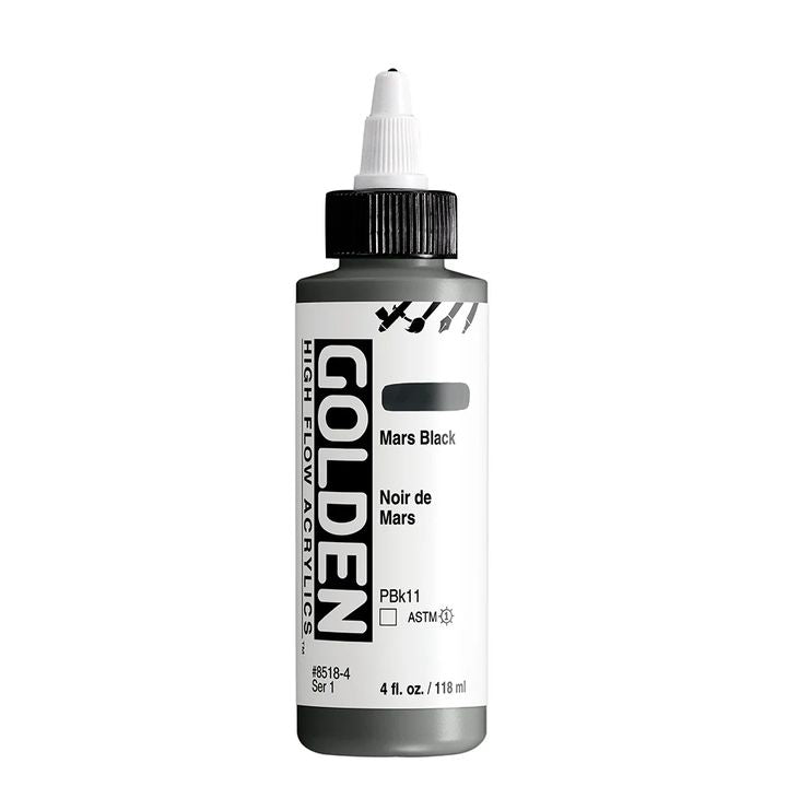 Farba akrylowa GOLDEN High Flow 118 ml – 8518 Mars Czarna