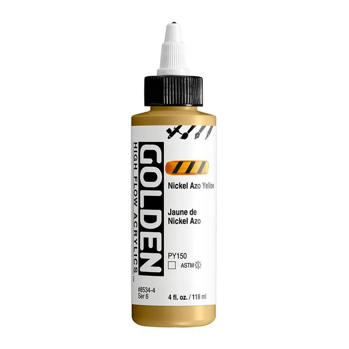 Farba akrylowa GOLDEN High Flow 118 ml – 8534 Nikiel Azo Żółta