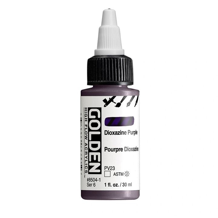 Farba akrylowa GOLDEN High Flow 30 ml – 8504 Fioletowa dioksazynowa