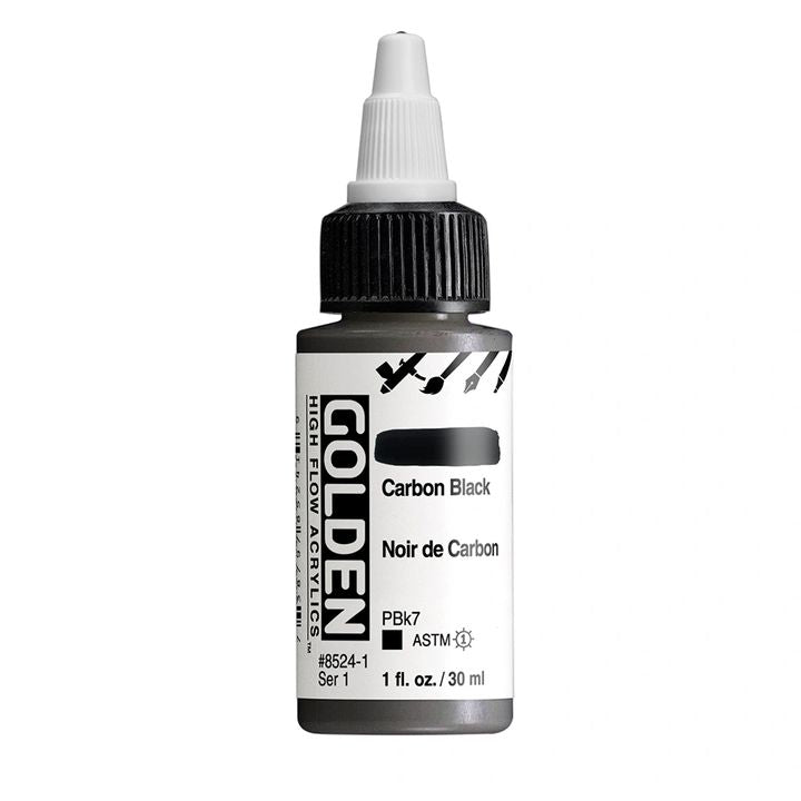 Farba akrylowa GOLDEN High Flow 30 ml – 8524 Węgiel Czarna