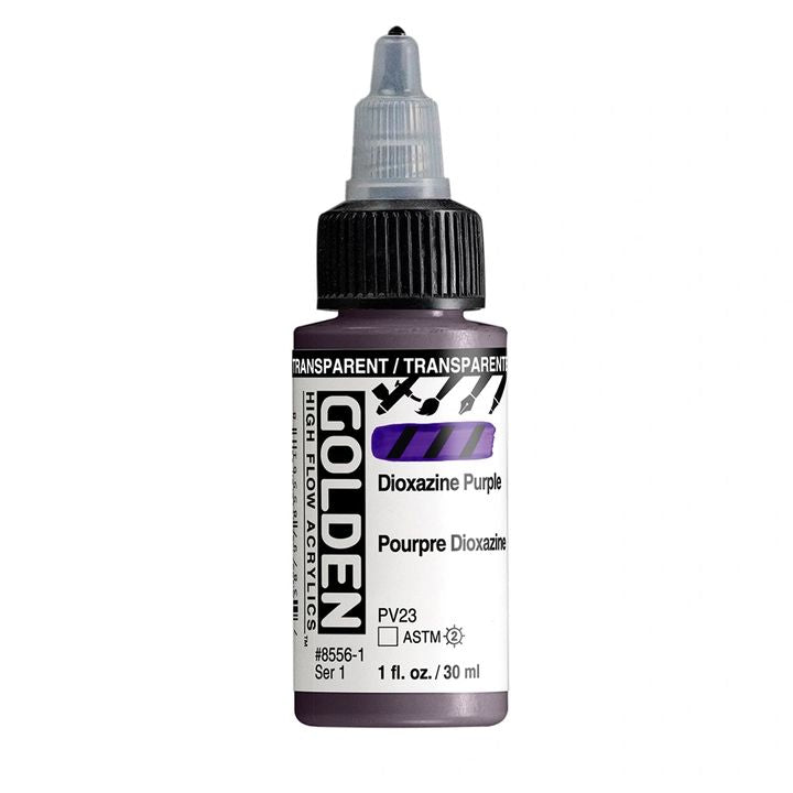 Farba akrylowa GOLDEN High Flow 30 ml – 8556 Fioletowa Dioxazynowa Transparentna