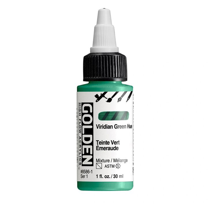 Farba akrylowa GOLDEN High Flow 30 ml – 8586 Viridianowa Zielona Hue