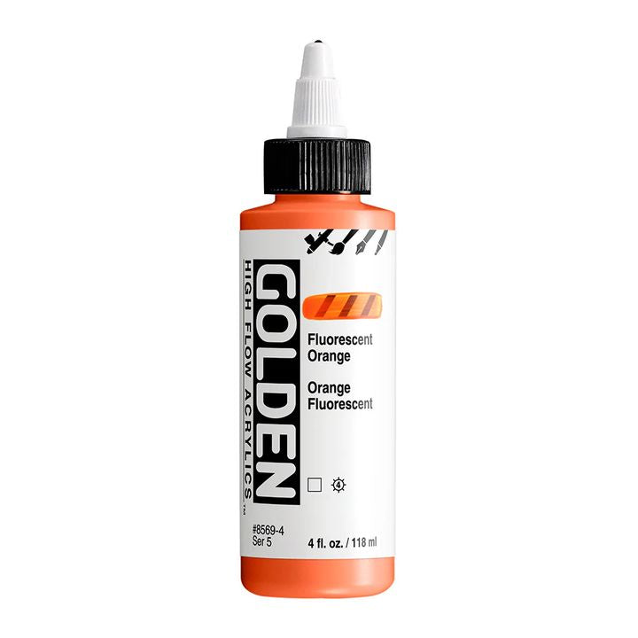 Farba akrylowa GOLDEN High Flow Fluorescent 118 ml – 8569 Pomarańczowa