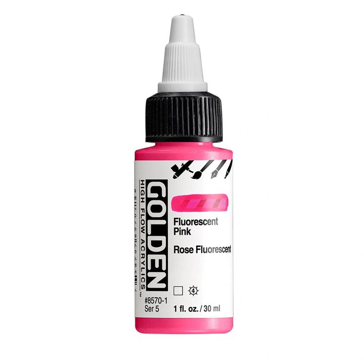 Farba akrylowa GOLDEN High Flow Fluorescent 30 ml – 8570 Różowa