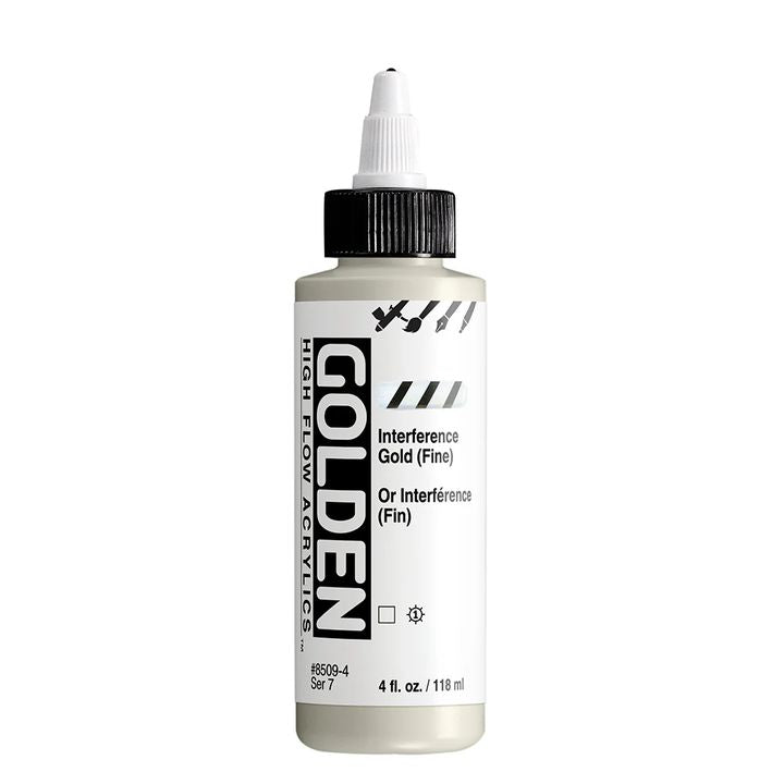 Farba akrylowa GOLDEN High Flow Interference 118 ml – 8509 złoto drobne