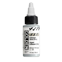 Farba akrylowa GOLDEN High Flow Iridescent 30 ml – 8573 Srebro drobnoziarniste