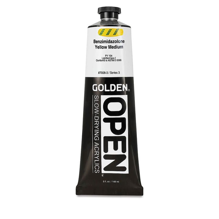 Farba akrylowa GOLDEN OPEN Slow-Drying 148 ml – 7008 Średnia żółcień benzimidazolowa