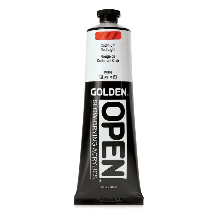Farba akrylowa GOLDEN OPEN Slow-Drying 148 ml – 7090 czerwień kadmowa jasna