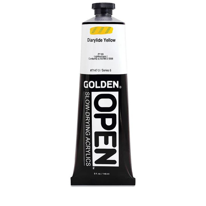 Farba akrylowa GOLDEN OPEN Slow-Drying 148 ml – 7147 Diarylidowa Żółta