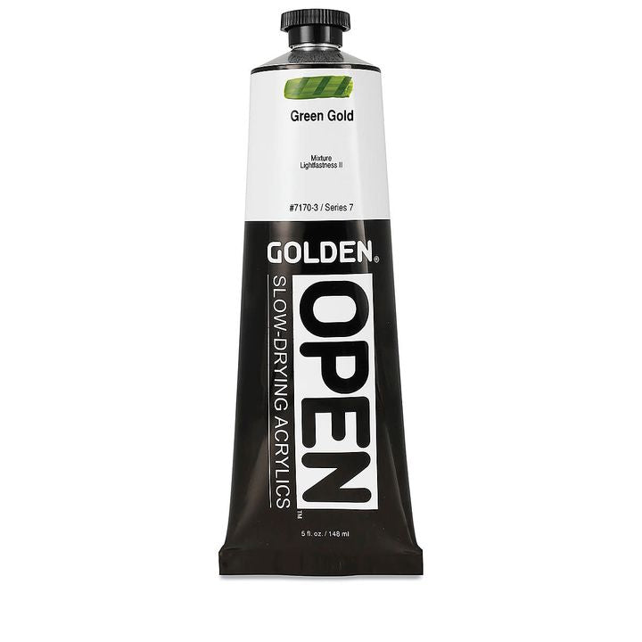 Farba akrylowa GOLDEN OPEN Slow-Drying 148 ml – 7170 Zielona Złota