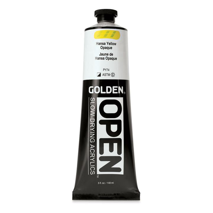 Farba akrylowa GOLDEN OPEN Slow-Drying 148 ml – 7191 Hansa Żółta Kryjąca