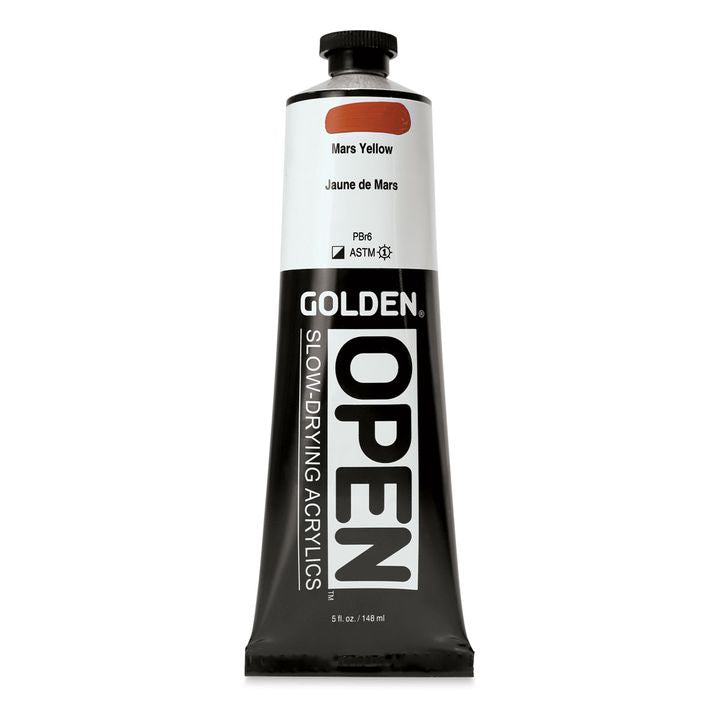 Farba akrylowa GOLDEN OPEN Slow-Drying 148 ml – 7202 Marsowa Żółta