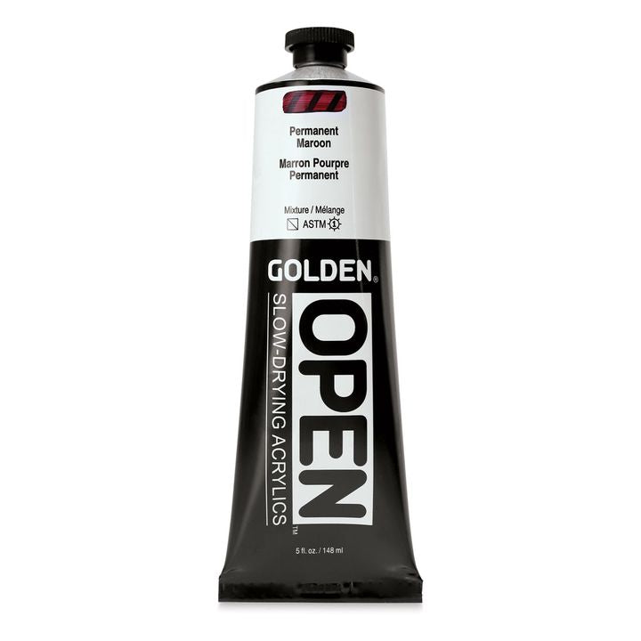 Farba akrylowa GOLDEN OPEN Slow-Drying 148 ml – 7252 bordo permanentne