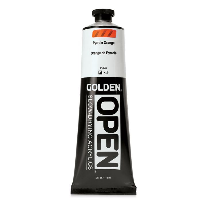 Farba akrylowa GOLDEN OPEN Slow-Drying 148 ml – 7276 Pyrrolowa Pomarańczowa