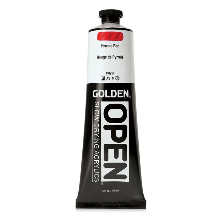 Farba akrylowa GOLDEN OPEN Slow-Drying 148 ml – 7277 Pyrrolowa Czerwona