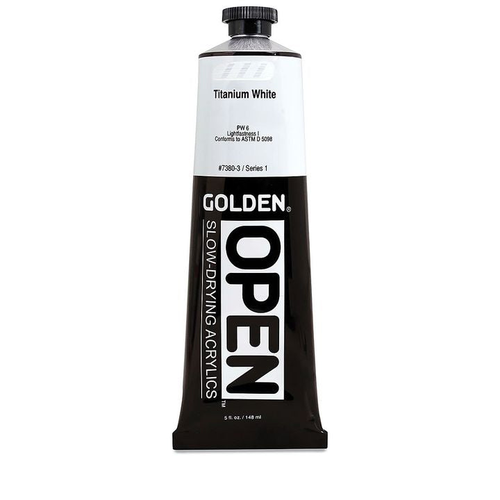 Farba akrylowa GOLDEN OPEN Slow-Drying 148 ml – 7380 biel tytanowa