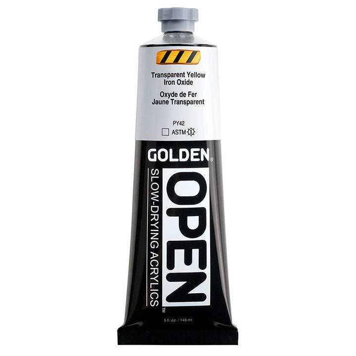 Farba akrylowa GOLDEN OPEN Slow-Drying 148 ml – 7386 Transparentna Żółta Tlenkowa Żelaza